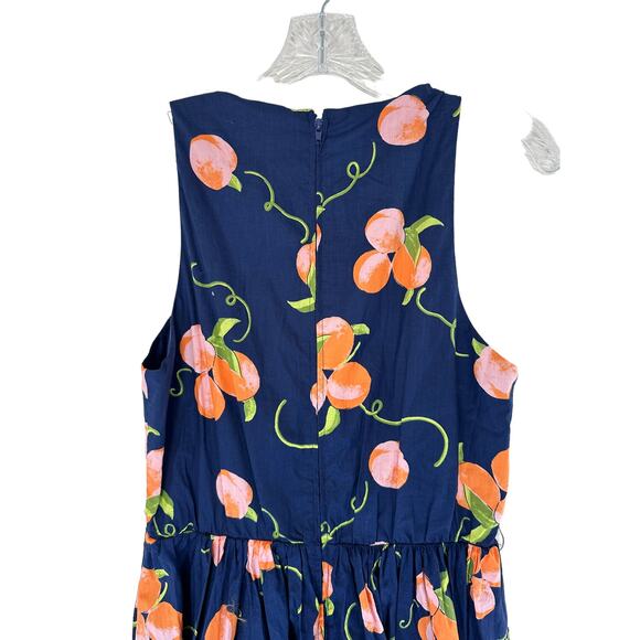 ModCloth Peach Print Instant Energy Faux-Wrap Dress Size 8 MISSING BELT - Picture 8 of 13